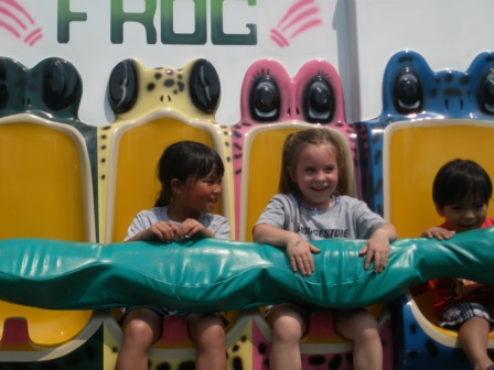 Kasen and Sarah on the Froggy ride